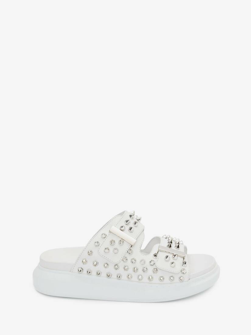 Sandalias Alexander McQueen Hybrid Slide Mujer - Blancos/Plateados - Mexico 425-IFWZTC